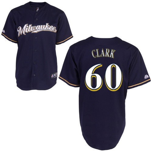 Matt Clark #60 mlb Jersey-Milwaukee Brewers Women's Authentic 2014 Blue Cool Base BP Baseball Jersey
